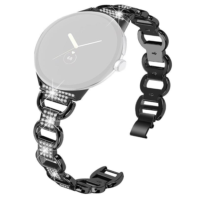 For Google Pixel Watch 2 Pixel Watch Metal Bracelet Strap Rhinestone Decor Smartwatch Wrist Strap Replacement For Google Pixel Watch 2 Pixel Watch Metal Bracelet Strap Rhinestone Decor Smartwatch Wrist Strap Replacement